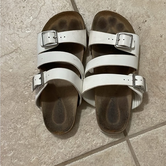 Soda White Double Strap Sandals - Picture 1 of 1